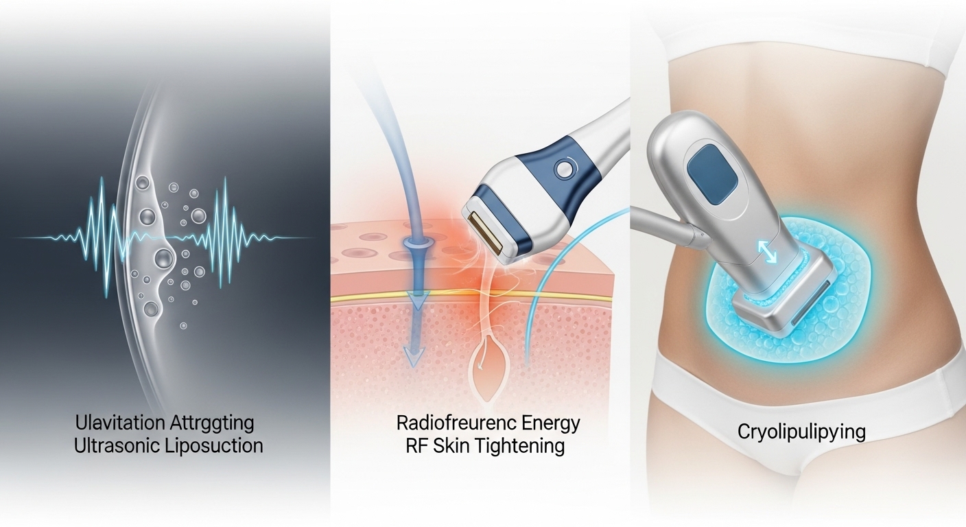 بهترین روش‌های لاغری موضعی بدون جراحی؛ بررسی دستگاه‌های کویتیشن، آر اف و کرایولیپولیز