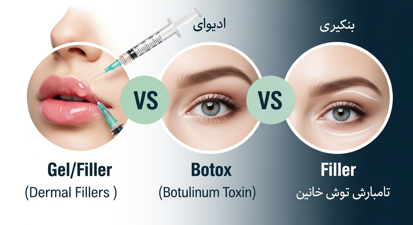 تفاوت ژل، بوتاکس و فیلر چیست؟ بررسی ماندگاری، برندهای معتبر و مراقبت‌های بعد از تزریق
