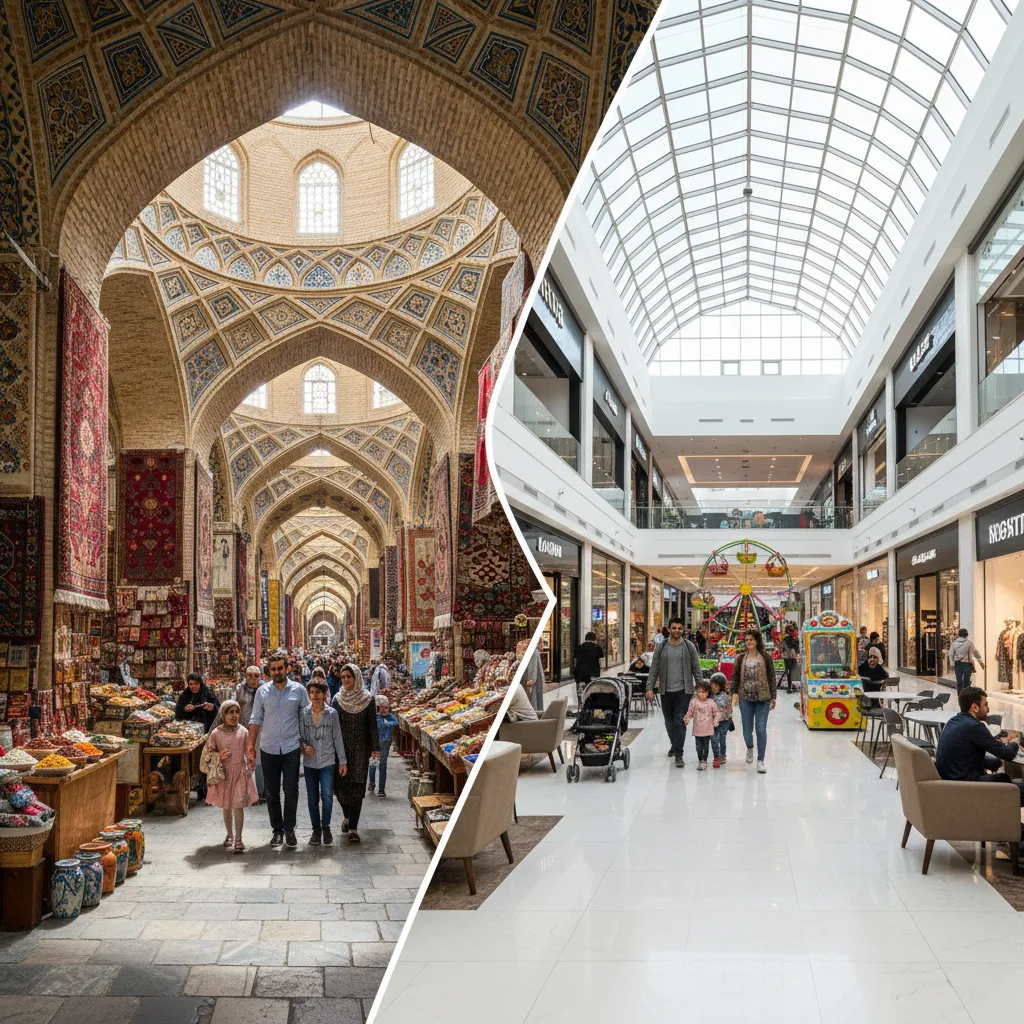 انواع مراکز خرید در ایران: از بازارهای سنتی تا مال‌های لوکس