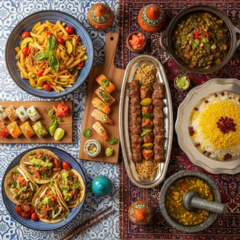 سفری به دنیای طعم‌ها: کاوش در آشپزی‌های بین‌المللی و غذاهای محلی ایران